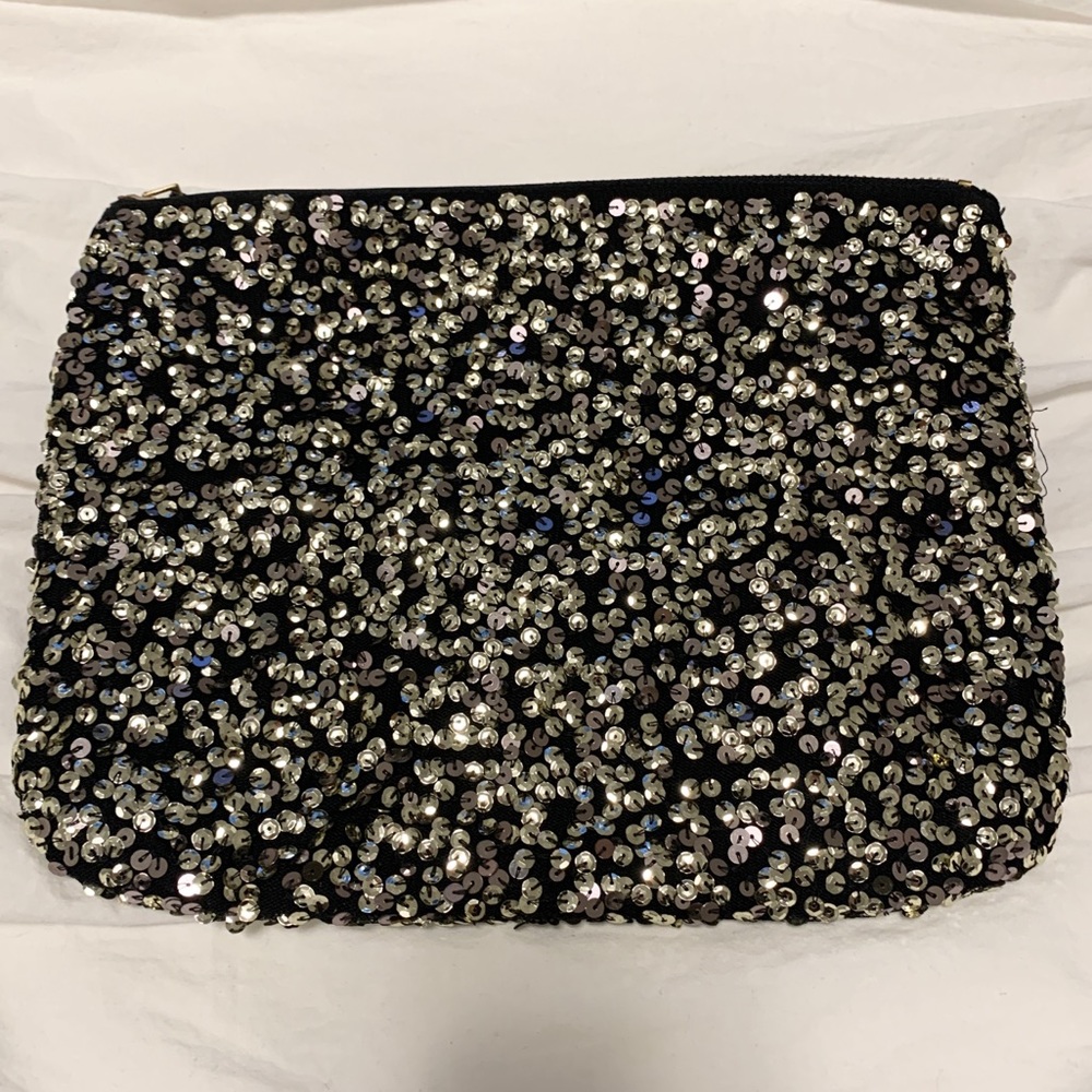 Black + Gold Sequin Clutch
